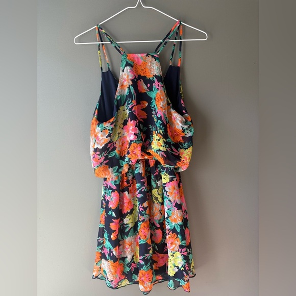 Seductions, size small, halter top, lined mini dress, bright floral pattern - Picture 5 of 5